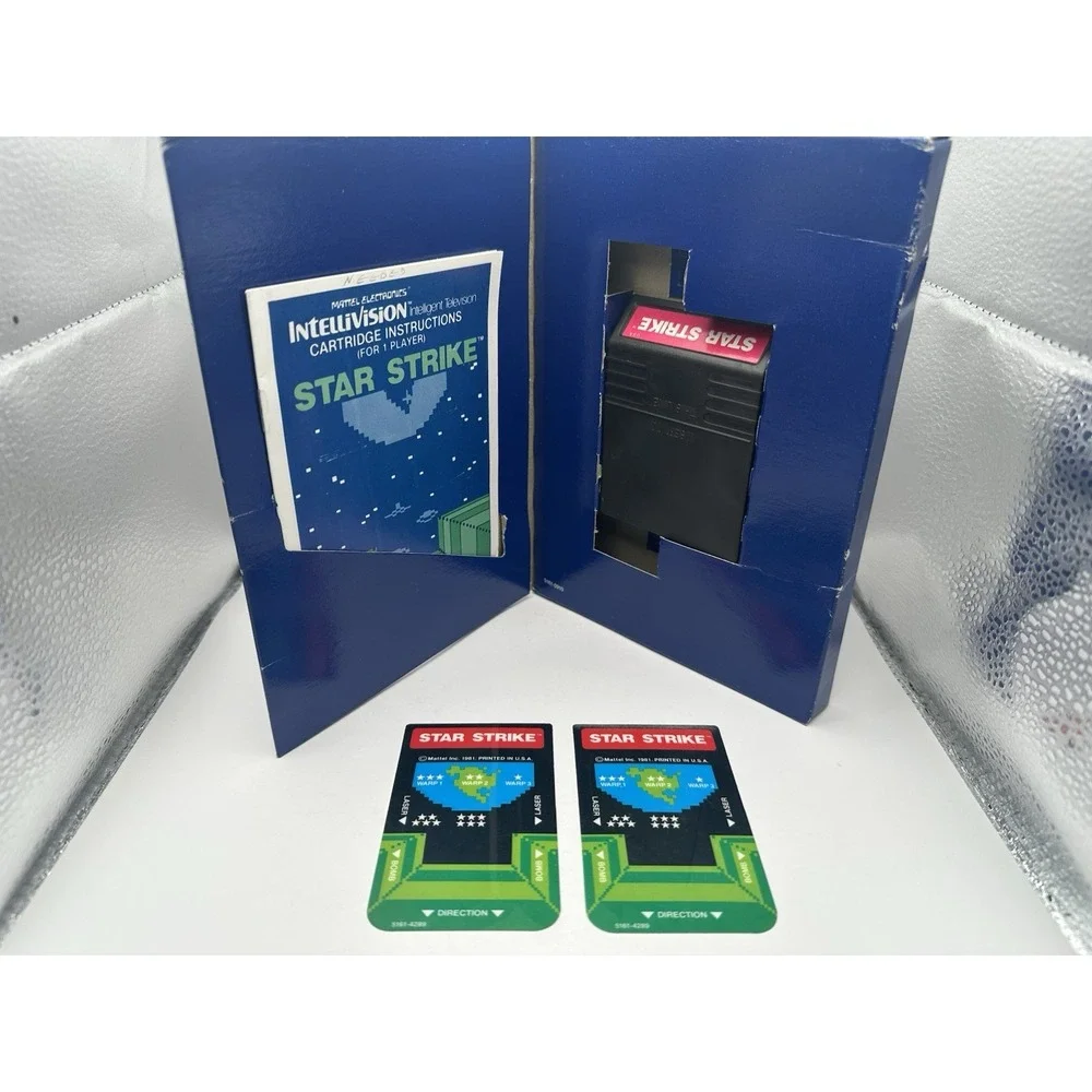 Star Strike Mattel Electronics Intellivision Game Cartridge Manual Inserts Box